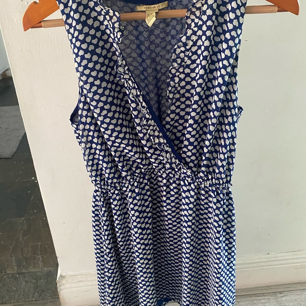 Forever 21 blue dress with hearts